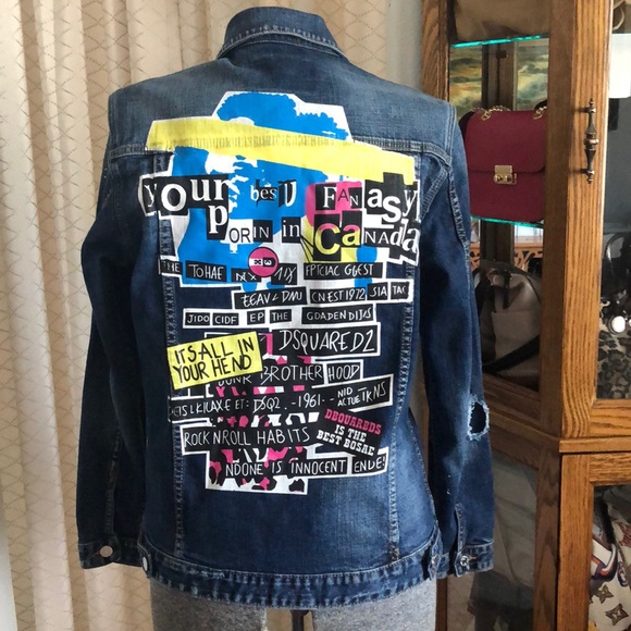 DSQUARED Other - Dsquared2 Screen Print Denim Jacket EUC M